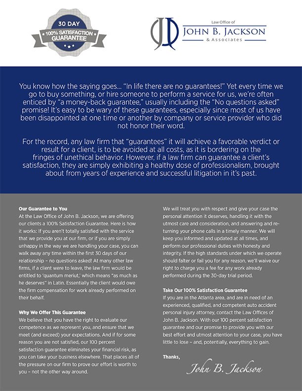 John B. Jackson 100% Satisfaction Guarantee Seal